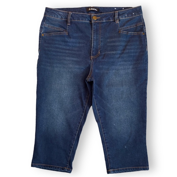 D. JEANS Women’s Stretch M Cropped Capri Jeans High Waist Pants - Picture 3 of 13